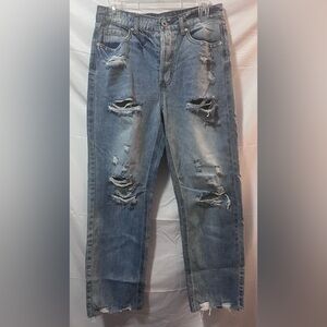 GOGO JEANS Distressed Blue Jeans